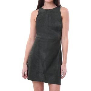 Cupcakes & cashmere black faux suede dress